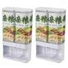 Storage Bottles 3/4L Large Plastic Push-Type Multi Grains Box Kitchen Wall-Mounted Rice Beans Tank