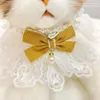 Dog Collars Cute Pet Cat Decorative Collar Princess Style Lace Puppy Drooling Small And Bib With Bell Supplies