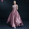 Robes décontractées Volalo Champagne 2024 Elegant O-Neck Sans manches sexy fleur formelle Flower Hollow Out Long pour femme