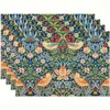 Table Mats 2pcs Strawberry Blue Green Pimpernel Placemat Chinoiserie Floral Bird Linen Heat-Resistant Home Kitchen Dining Party