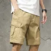 Summer Trend Cargo Shorts Mens Fashion Vintage Knee Length Gym Short Homme Loose Military Side Pocket Pant Sweatpants Male 240323