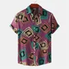 Chemises décontractées pour hommes Hawaiian Flower Feuts 3D Print Shirt for Men Beach Holiday Ablouse Blouse Fashion Street à manches courtes