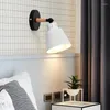 Wall Lamp Nordic Solid Wood Bedroom Modern Minimalist Macaron LED Creative Living Room Corridor Bedside