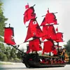 The Pirates Ship Building Blocs Mold King 13109 Red Ship Artillery Model Model Creative Christmas Gift For Kids Moc Bricks Kits Pour construire des jouets éducatifs
