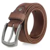 Belts Vintage Genuine Cowhide Leather Mens Unique Texture Real Pin Buckle Belt For Men Jeans Male