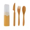 Dinnerware Sets Portable Reusable Spoon Fork Chopsticks Knife Wheat Straw Tableware Cutlery Set Travel Picnic Camping Kits