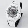 2024 New mens Watch 1240 chronograph movement color ceramic case Natural rubber strap sapphire crystal glass mirror depth waterproof