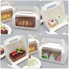 Retire os recipientes 10 PCs Window Bolo Box Recipiente de Comida para Festas de Festa de Festa de Festa de Biscoito de Biscoitos de Pacotes de Pacotes de Pacotes Home Paper Biscoit