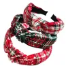 عيد الميلاد XMS عقال للنساء Girl Red Green Green Plaid Hair Band Association