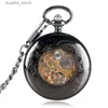 Montres de poche cadeau de Noël cadeau de poche noire séries télévisées chaudes surnaturel fob pentagram mécanical hand couronne steampunk l240402