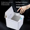 Waste Bins 4/6L Desktop Mini Trash Can Sensor Small Countertop Trash Can with Lid Tiny Waste Basket Miniature Desk Garbage for Bathroom L46