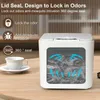 Bidoni rifiuti desktop mini sensore cestino lattina di cestino controcette con coperchio minuscolo bidone della scrivania in miniatura per il bagno L46