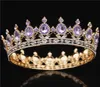 الذهب الأرجواني الملكة الملك الزفاف تاج للنساء رأس الرأس غطاء الرأس PAGEANT الزفاف TIARAS و Crowts الشعر مجوهرات الملحقات 2978840