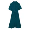 Sukienki swobodne pawie niebieska sukienka damska letnia spódnica fishtail kobieta vestido de mujer femme szata