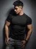 Men's T-Shirts 2024 New mens T-shirt Sports leisure running gym exercise training elastic quick drying short sleeve T-shirt mens top 2445