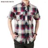 Camisas de vestir para hombres camisa de manga corta ropa de negocio masculino de gran tamaño verano verano para hombres play beach social rayado