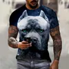 T-shirts masculins T-shirt pour hommes de la mode Cold Hearted Graphics 3D T-shirts imprimés Animal décontracté à manches courtes à manches
