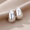 Studörhängen Vintage Chunky Dome Drop For Women Gold 925 Silver Tjock Teardrop Earring Valentine's Wedding Jewelry Gift