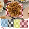 Baking Tools 400Pcs Greaseproof Paper Liners Food Grade Sandwich Wraps Checkered Wrapping Reusable Basket Liner