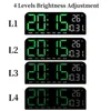 Temperatura di clock da parete digitale grande da 9 pollici DATA DATTA DELLA SETTIMANE CONTENUTO DELLA SENSERE LIMINE COLLO SENSENZA LIMINE 2 ALLARME ALLARME 12/24H LUNCH ALLA LED 240329