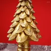 Kaarsenhouders hars golden kerstboom kandelaar beeldjes voor desktop decoratiehouder ornament accessoires slaapkamer cadeau s/m/l