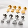 Stud Earrings 10Pcs/Lot 16G Stainless Steel Plated Gold For Women 3mm/4mm Heart Flat Ear Cartilage Teens Wholesale