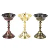 Titulares de vela 1pc Metal Votive Candlestick Lotus Retro para Pray Buda Candelabra Butter Lamp Budista Budista Budista Budista