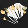 Dinnerware Sets 15-20Pcs White Gold Cutlery Set Korean Stainless Steel Tableware Fork Spoon Chopsticks Luxury