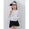 Jackets Children Hooded Sunscreen Clothing 2024 Summer Fashionable Thin Slim-fit Girls Casual Solid Color Sun Protective