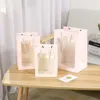 Gift Wrap 12pcs Single Sided Transparent Holiday Flower Handbag Hand Box Packaging Paper Bag Doll Handheld