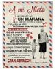 Filtar A Mi Nieta/Nieto Air Mail Print Thin Fleece Filt kärleksfull gåva för barnbarn/barnbarn Sofa Nap Soft Warm