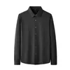 Men's Casual Shirts Arrival Fashion Black Technology Three Prevention Business Square Long Sleeve Shirt Plus Size XL-5XL 6XL7XL8XL