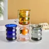 Wine Glasses Colored Spiral Glass Double Wall Cup Home Heat Resistant Wavy Coffee Mug Milk Mousse Office Juice Water Drinking