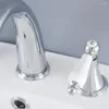 Rubinetti del lavandino da bagno manico a bosco doppio manico in ceramica in ottone cromato rubinetto del bacino diffuso e miscelatore da bagno a rubinetto acqua fredda dnf980