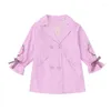 Jackets 2colors Big Girls Kids Trench Coat Jacket Flowers Embroidery Fashion Belt Children Spring Autumn Clothing