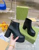 Jacquard Boot Women Blocking G Designer Buty 9 cm luksusowa platforma kostki Chunky Block High Obcasy inspirowane botki bojowe Western Cowboy Chelsea