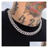 Colliers pendants fl ICE OUT MISSANITE CUBAN CUBAN 2ROWS 6MM 9MM 1M 925 SOLID SIER LINK MANS HIP HOP Collier Drop Livraison de bijoux P OTSZP