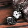 Pocket horloges mode retro tweezijdige kwarts horloge legering glad oppervlakteklok ketting ketting verjaardag geschenken