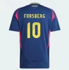 Euro Cup Zweden 2024 2025 Larsson voetbaltrui Ibrahimovic Zweedse nationale team 24 25 Lindelof voetbalhirt Ingesson Berg Home Away Men Kids Kit Forsberg Uniform