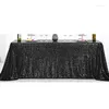 Palha de mesa de mesa de 108x50 polegadas Talha de lantejoula retangular Glitter preto para decorações de chuveiro de noiva sobremesa de casamento