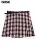 Gibsie Plus Size Falten -Minirock 2023 Herbst Koreaner Preppy Style Vintage Plaid Print High Taille Y2K Short Rocks 240328