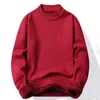 Men's Sweaters Pullover Soft Sweater Winter Velvet Shirts Brand Clothing Knitted Fleece Warm Cold Blouse Slim Fit Bottom