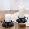 Candle Holders Electric Holder Elegant Vintage Iron Set With Scalloped Base Design Round Handle For Wedding Decor Bedroom