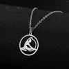 Pendant Necklaces Teamer Gymnastic Action For Women 2024 Stainless Steel Jewelry Fashion Gymnast Birthday Gifts Wholesale