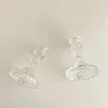キャンドルホルダーキャンドルスティックセット6PCSテーパーバルククリアガラス結婚式ロマンチックディナーフェスティバルの装飾