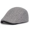 Men's Classic Herringbone Tweed Wool Blend Newsboy Beret Hat