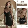 Sexy Sleeping Dress Lace Temptation Large Size Sleeping Dress Female Adult Sling Dress Satin Short Skirt Summer and Autumn Home 240401