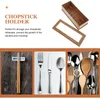 Kitchen Storage Wood Grain Chopsticks Box Spoon Fork Holders Wooden Brackets Food Container Kitchenware