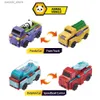 Transracers rotanti Transracers Flip Cars 1pcs 2 in 1 Figure di azione del veicolo animale trasformato Mini trasformati in due tipi giocattolo per bambini tascabile L240402