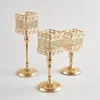Ljushållare guld bröllop bord dekoration kandelabra hem k9 kristall ljusstick glänsande fyrkantiga kandelabros
